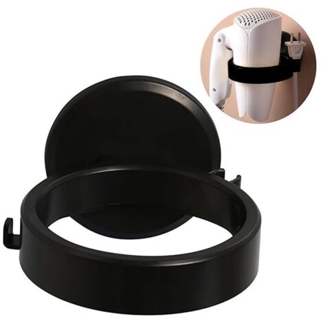 1PCS (Schwarz) Haartrocknerhalter, Haartrocknerhalter, Wandmontierter Haartrocknerhalter, Haartrocknerhalter Ohne Bohren, Selbstklebender Haartrocknerhalter Ohne Bohren, für Badezimmer und Toilette (1/4)
