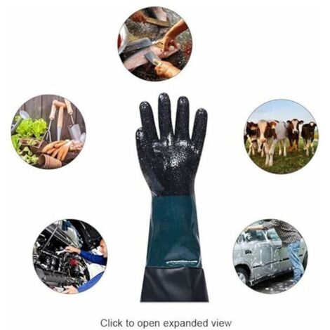 1 Paar 62 cm lange Gummi Sandstrahl Handschuhe zur Reinigung von Schrankteilen