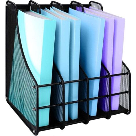 A4-Zeitschriftenständer aus Metallgeflecht für den Schreibtisch, 4-lagiges Aufbewahrungsregal für den Schreibtisch, Schreibtisch-Organizer für Büro, Zuhause, Schule (1/4)