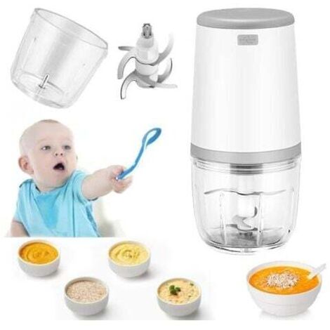 Mini-Babymixer, Mini-Küchenmaschine, 300 ml Babymixer, elektrischer Mini-Zerkleinerer, Mini-Küchenmaschine mit USB-Aufladung, elektrischer Mixer für Kinder, Babynahrungszubereiter