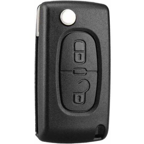 2 Tasten Schlüsselgehäuse kompatibel CE0523 Klappschlüssel für Peugeot 207 307 308 407 408 3008 5008 Citroen C2 C3 C4 C5 C6 C8 (2 Tasten, CE0523) (1/4)