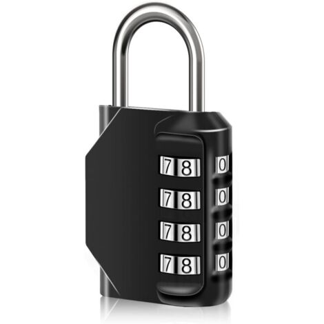 1 Stück 4-stelliges wasserdichtes Zahlenschloss mit digitalem Code, Zahlenschloss aus Zinklegierung für Türen, Werkzeugkästen, Schulen, Fitnessstudios, Zäune, Rollschränke und (1/4)