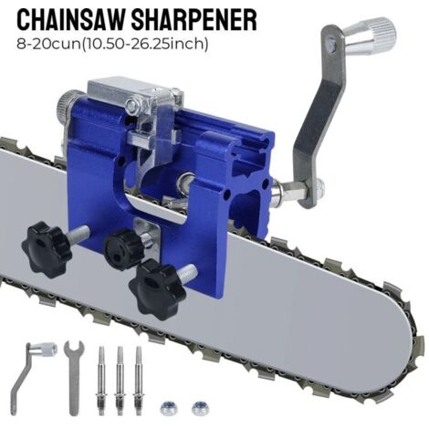Kettensägen-Kettenschärfer, Kettensägen-Kettenschärfvorrichtungs-Kits mit 3 Hartmetallfräsern, passend für alle Arten von Kettensägen, tragbares Kettensägen-Schärfwerkzeug