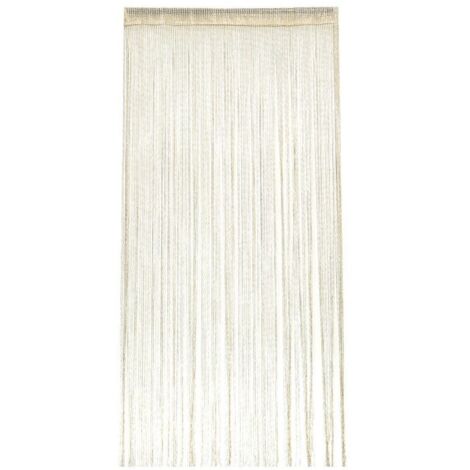 Türvorhang zum Aufhängen, 100 cm x 200 m, mit Silberfaden, Beige (1/4)