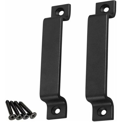 Schwarzer Scheunentorgriff, 2er-Pack Scheunentorgriffe für Holztüren, für Tor/Schuppen, Küchenschränke, Türgriffe, Schrank, Schublade, Schlafzimmermöbel