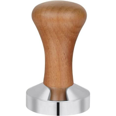 51 mm Kaffeestampfer aus Edelstahl, Kaffeepulverpresse, Espresso-Kaffeestampfer, Küchenzubehör mit Holzgriff, für Büro, Zuhause, Partys (1/4)