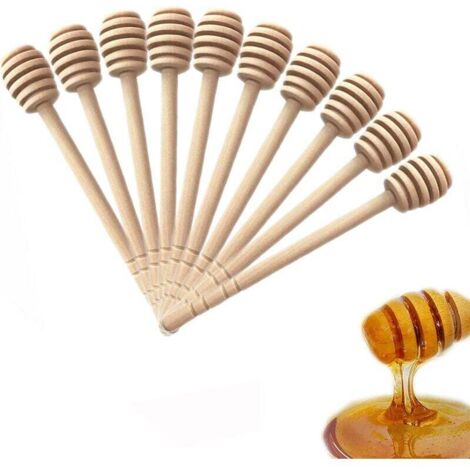 50 Stück tragbare Honiglöffel aus Holz, Honigstäbchen, Honiglöffel (15 cm) (1/4)