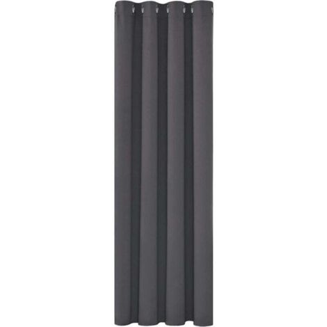 Thermoisolierte Verdunkelungsvorhänge, 150200 cm, modernes Design mit Ösen, Dunkelgrau, 1 Stück (1/3)