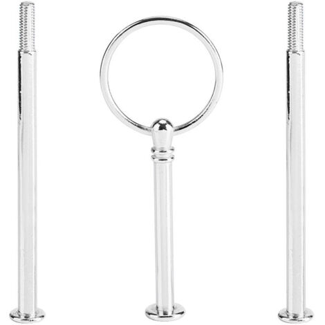 Etagerenständer mit Griff für Obstteller (3-stöckig silber rund) (1/4)
