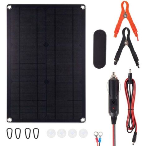 Solarladegerät für Autobatterie, 20 W DC12 V Solarpanel-Batterieladegerät, Solar-Autobatterie-Wartungsgerät für Autoboot-Camping (1/4)