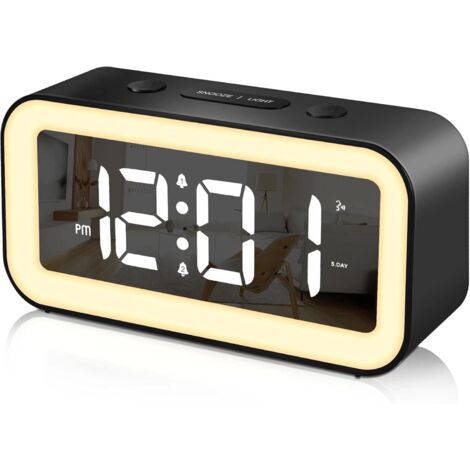 Digitaler Wecker, LED-Digitaluhr mit einstellbarem Nachtlicht, 12/24-Stunden-Anzeige, USB-Stromversorgung (1/5)