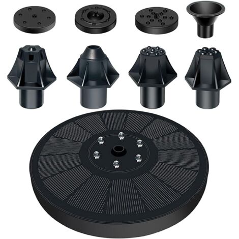 Solar-Wasserbrunnen mit Beleuchtung – 16 cm Solar-Wasserbrunnen – Vogeltränke-Funktion – Schwimmendes Brunnenpumpen-Set für Teich, Garten, Aquarium und Schwimmbad