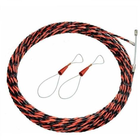 50 m langes, spiralförmiges Elektrokabel-Einziehgerät (6 mm Durchmesser), XU-Stecker, einziehbares Installationsverlängerungskabel, flexibles Spiralkabel-Einziehgerät aus Stahl – KZQ