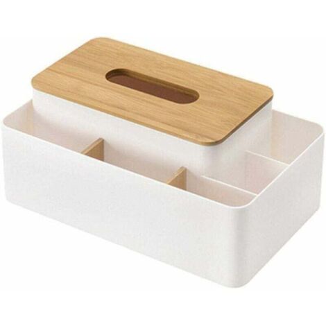 Multifunktionale Taschentuchbox, XU, Aufbewahrungsbox für Fernbedienungen, Schreibtisch-Aufbewahrungsbox, Fernbedienungshalter für Zuhause, Büro, Auto - KZQ (1/4)
