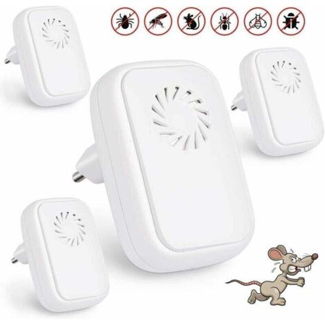 4er-Pack Ultraschall-Mückenabwehrgeräte, elektrische Insektenabwehrgeräte, XU, Ultraschall-Insektenabwehr für Innenräume, gegen Mücken, Kakerlaken und Flöhe - KZQ (1/4)