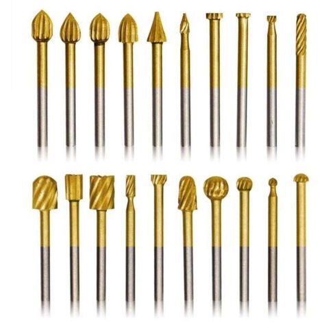 Komplettes Set mit 20 Rotationsfräsern mit 1/8-Zoll-Schaft für Holzbearbeitung, XU, Schnitzen, Gravieren und Bohren. – KZQ (1/4)