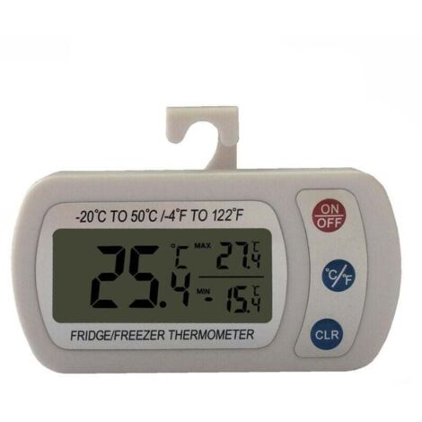 Hochpräzises elektronisches Thermometer, wasserfest – 2 Stück mit Min/Max-Speicher – Für Kühlschrank, Gefrierschrank und Küche – KZQ (1/4)