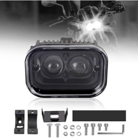 4-Zoll Universal-LED-Motorradscheinwerfer, quadratische Leuchten mit Tagfahrlicht, Halo-Fern-/Abblendlicht, Fahrlicht, Arbeitsscheinwerfer für Motorrad, ATV und E-Bike (1 Stück)