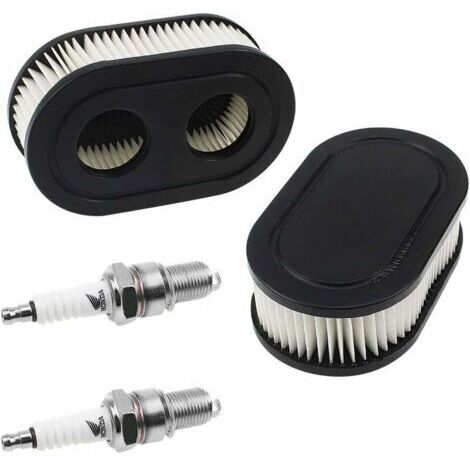 Briggs & Stratton Luftfilter 798452 und 5432 - Motorteile für Rasenmäher 593260 mit 2 Zündkerzen