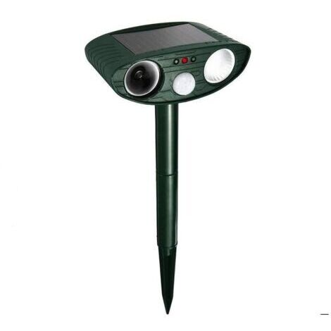 Tierabwehr, solarbetriebener Ultraschall-Katzenabwehr, Maulwurfsjäger, wasserdicht, LED-Licht, Bewegungsmelder, Anti-Hunde, Katzen, Tauben, Eichhörnchen, Siebenschläfer, Vögel, Garten, Hof, Feld, Baue