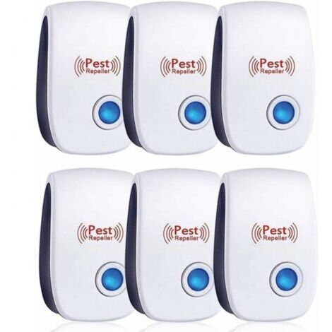 Ultraschall-Insektenabwehr, 6er-Pack Ultraschall-Rattenabwehr, Ultraschall-Rattenfliegen, Mücken, Schädlinge, Spinnen, Kakerlaken, sicher und ungiftig