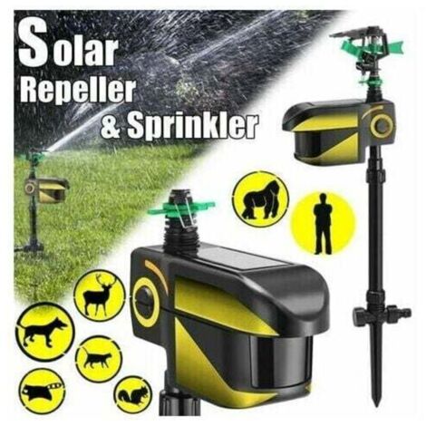 Automatischer, solarbetriebener Infrarot-Haustiervertreiber mit Bewässerung und Bewegungserkennung für Hunde, Katzen und Vögel – Schädlingsbekämpfung – Sonstiges
