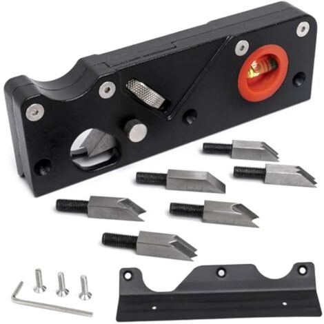 Handplaner mit 7 Klingen und Hilfspositionierer, ideal für schnelles Kantenbearbeiten von Holz, schwarz, ZBD-0BA-QQK764 (1/5)