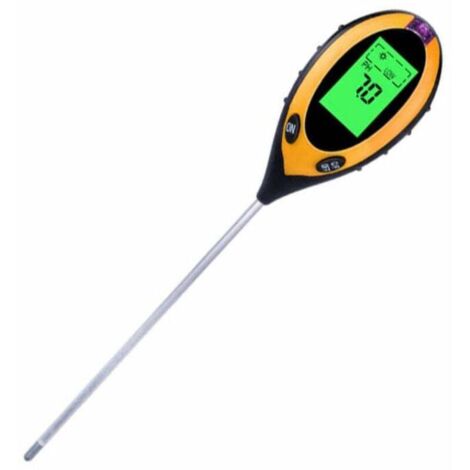 Bodenfeuchtigkeitsmesser 4-in-1 mit LCD-Display: pH-Wert, Temperatur, Luftfeuchtigkeit und Bodensäure für Garten, Rasen & Zimmerpflanzen (1 Stück)