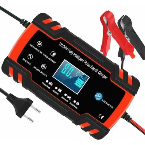 Intelligentes Batterieladegerät 8 A, 12 V/24 V für Auto und Motorrad. Kompatibel mit AGM, GEL, WET und SLA. Automatische Ladung und Reparaturfunktionen. (1/4)