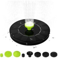 6V 1W Solar-Gartenbrunnenpumpe mit 5 Düsen, freistehende bürstenlose Wasserpumpe für Schwimmbäder, Teiche, Gärten und Terrassen