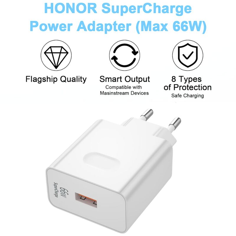 Caricatore Auto 66W USB + Cavo 6A Per Honor 90, Huawei - SuperCharge Rapida