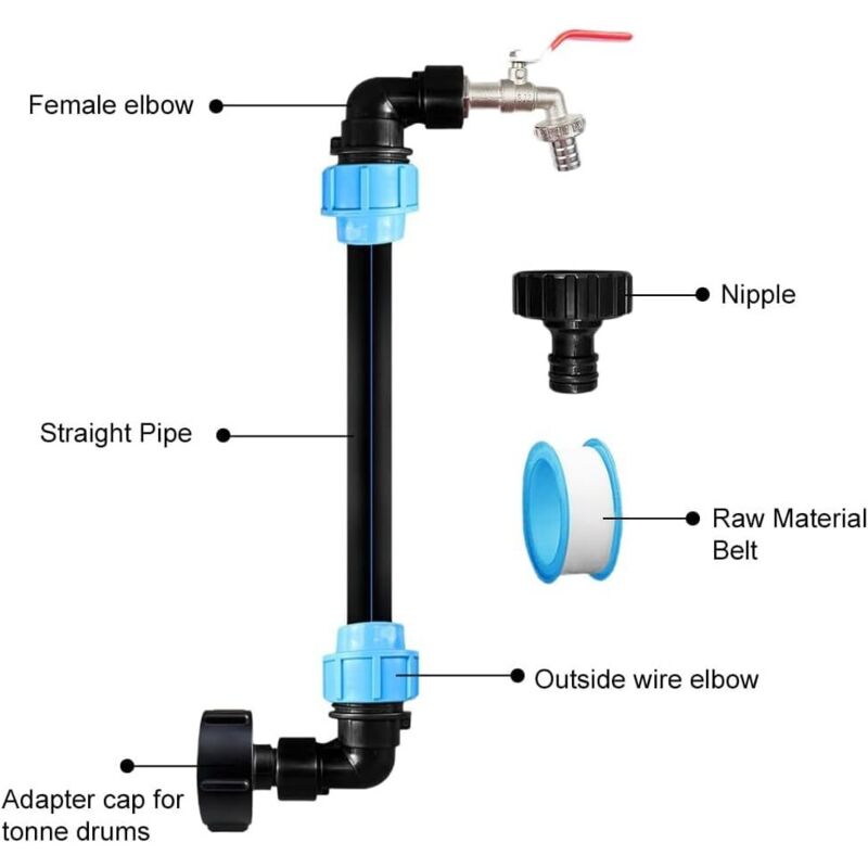 Rubinetto Serbatoio IBC Cigno - Ottone 3/4 Pollici Per Acqua Piovana