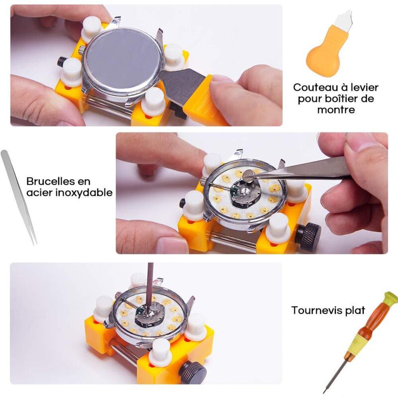 Acquista Kit di strumenti per pinze per barre a molla per orologi Strumento per pinzette per barre a molla per cinturini per orologi Set di riparazioni per la rimozione del cinturino Strumento