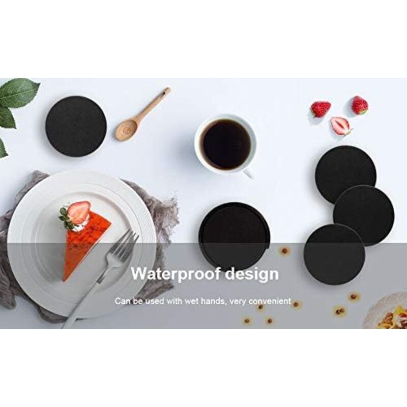 Sottobicchieri per bevande,Set di 6 sottobicchieri in pelle,motivo marmo bianco,Sottobicchieri per Tazze Decorazioni per la Cucina di Casa