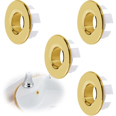 Confezione da 4 anelli di troppopieno per lavandino del bagno, cucina, foro per lavello rotondo troppopieno copertura per bacino, rivestimento per scarico troppopieno inserto in foro di ricambio