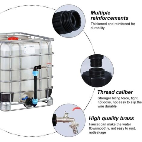 Adattatore Per Serbatoio IBC 1000 Litri: Trasforma La Tua Cisterna In Un Rubinetto Facile Da Usare! Attacco Da 4" A 1/2" Per Tubo Da Giardino. - 2