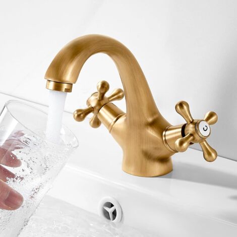 Miscelatore Per Lavabo Girevole A 360° Per Bagno, Rubinetto Per Lavabo Retro Ottone Anticato 87924077 Miscelatore Per Lavabo Girevole A 360° Per Bagno, Rubinetto Per Lavabo Retro Ottone Anticato 87924077