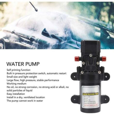 Pompa ad acqua ad alta pressione, 12V DC 100W 8L/Min 160Psi Pompa acqua autoadescante a membrana