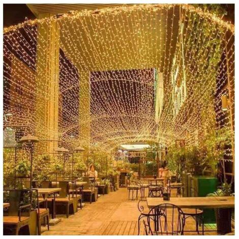 Stringa Luci 180 LED Decorative Da Esterno Ed Interno, 8 Giochi Luci, Cavo Luci Natalizie Decorazioni Natale Filo Verde 8 95 M Luci Bianche Calde 83589272