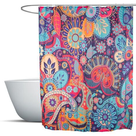 Tenda Da Doccia Floreale Daisy Dreams Con Margherite, 183x183 Cm, Set Completo Con 12 Ganci, Tessuto In Poliestere Di Qualità, Motivo Floreale Rosa E Grigio, Decorazione Bagno Rustico