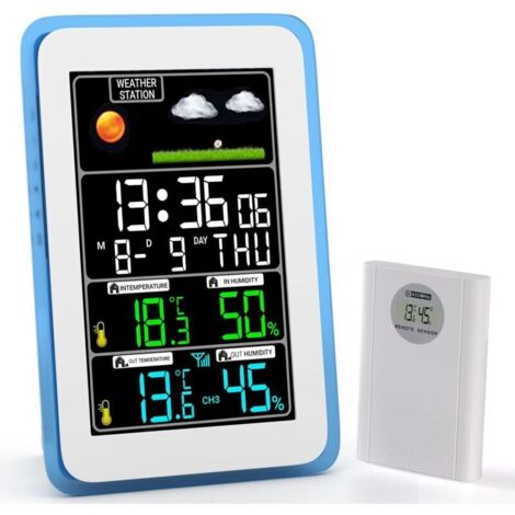 Stazione Meteo Wireless Rehomy Con Sensore Esterno, Display A Colori, Termometro, Igrometro E Barometro