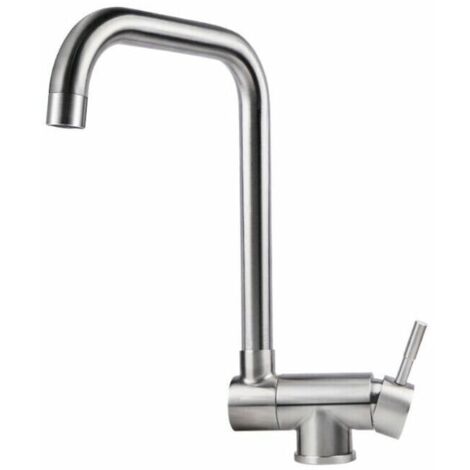 Miscelatore Cucina In Acciaio Inox Spazzolato – Monocomando, Rotazione 360°, Doccetta Flessibile, Design Moderno