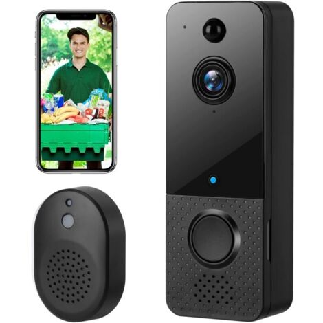 Videocitofono Wifi 2,4 Ghz- Telecamera Regolabile FHD 2K con Suoneria, Rilevamento PIR, Visione Notturna, Audio Bidirezionale, Impermeabile, Alimentato a Batteria, Archiviazione SD e Cloud, Esterno