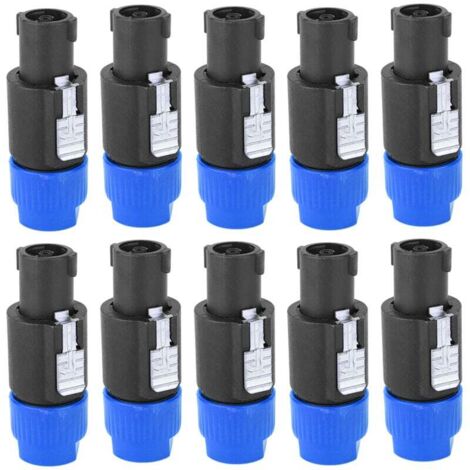 5 Adattatori Speakon 4 Pin Femmina-Femmina – Connettori In ABS Con Contatti In Ottone Argentato, Per Estensione Cavi Altoparlanti, Idonei Per Neutrik NL4MP