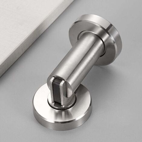 Fermaporta magnetico effetto acciaio inox - fermaporta magnetico - diametro 5 cm, altezza 8,3 cm