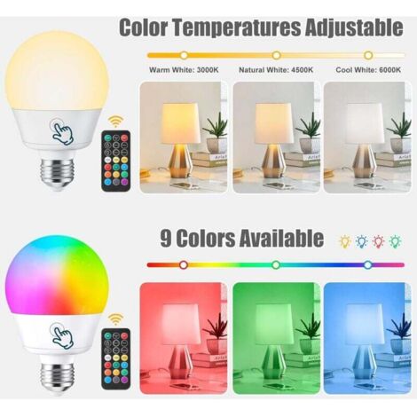 BLUEYE 2 Lampadine LED Ricaricabili B22 Con Telecomando 300 Lumen 40W Equivalenti, Timer E Dimmer, Luce Emergenza