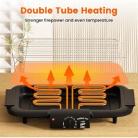 Barbecue Elettrico Da Tavolo Senza Fumo – 2000W, 6 Livelli Di Temperatura Fino A 650°C, Portatile, Per Interni E Esterni