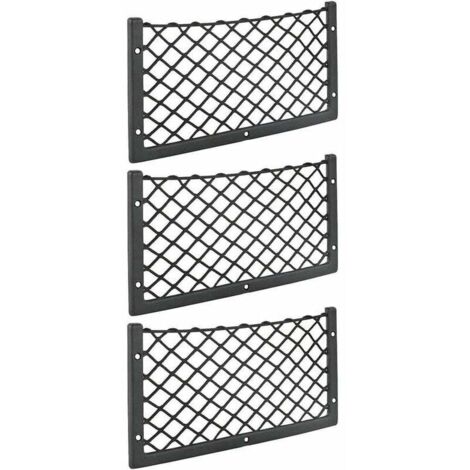 Redes de almacenamiento para coche (3 unidades, 36 x 18 cm), elásticas, para furgonetas, caravanas, autocaravanas y camiones. (1/4)