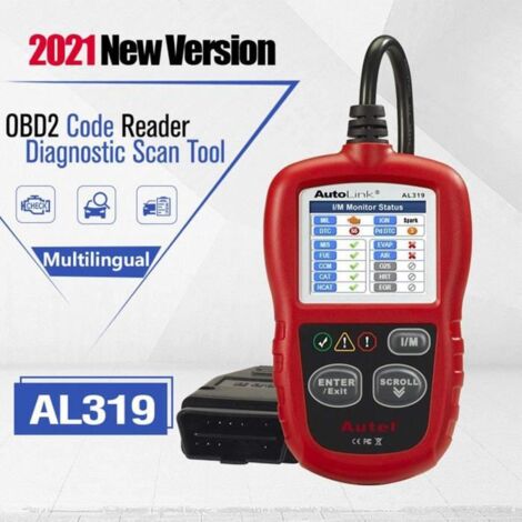 Escáner de diagnóstico automotriz OBD2 multimarca Autel AL319 en francés