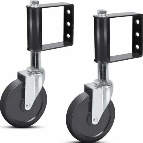 KZQ - Juego de 2 ruedas de goma antienvejecimiento con resorte y placa de montaje universal, capacidad de 100 kg, 100 mm, NPTERBL